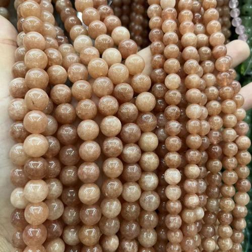 Gemstone Smycken Pärlor, Sunstone, Rund, DIY & olika storlek för val, apelsin, Såld Per Ca 38 cm Strand