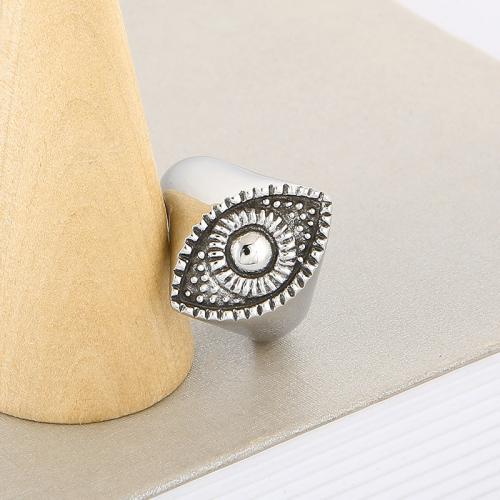 Evil Eye sieraden vinger ring, 304 roestvrij staal, mode sieraden & verschillende grootte voor keus & voor de mens, Verkocht door PC