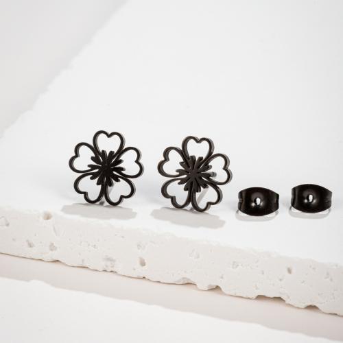 Stainless Steel Stud Earrings 304 Stainless Steel Flower plated fashion jewelry & for woman 12mm Sold By Pair
