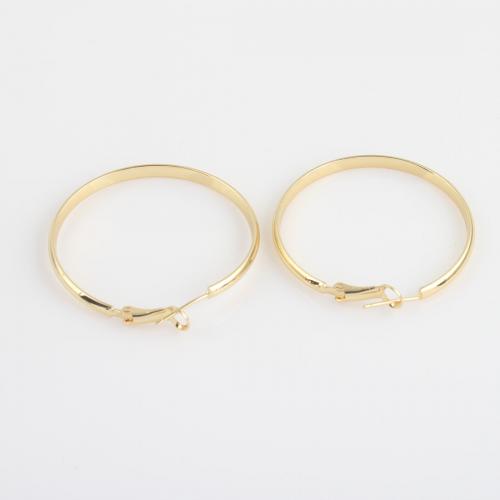 Brass Hoop Earring Donut gold color plated for woman nickel lead & cadmium free Sold By Pair