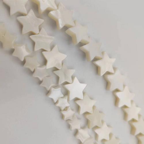 Naturlig Freshwater Shell Perler, Stjerne, du kan DIY & forskellig størrelse for valg, hvid, Solgt af Strand