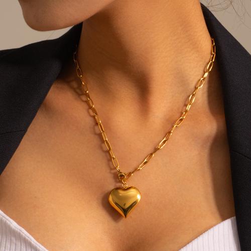 Fashion Stainless Steel Jewelry Sets 304 Stainless Steel Heart plated fashion jewelry gold Sold By PC