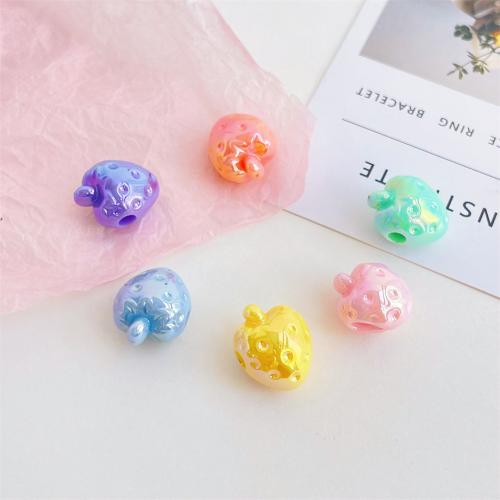 Plated Acrylic Beads Strawberry UV plating DIY 13mm Approx Sold By Bag