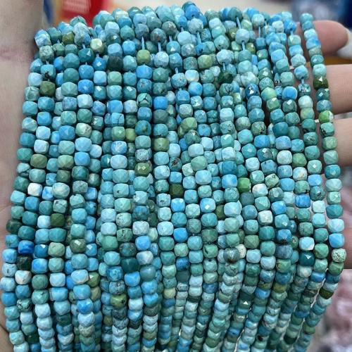 Turquoise Kralen, Natuurlijke Turquoise, Plein, DIY & verschillende grootte voor keus & gefacetteerde, gemengde kleuren, Per verkocht Ca 38 cm Strand