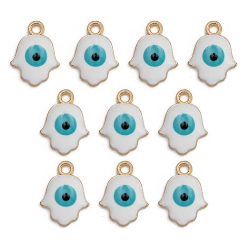 Evil Eye Pendants Zinc Alloy gold color plated & DIY & evil eye pattern & enamel & 1/1 loop nickel lead & cadmium free Sold By Bag