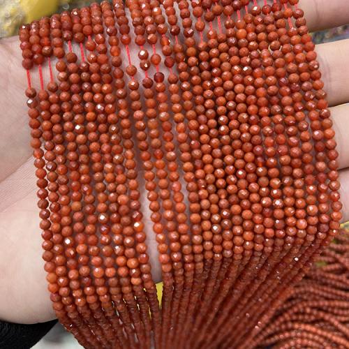 Naturlig röd agat pärlor, Red Agate, Rund, DIY & olika storlek för val, röd, Såld Per Ca 39 cm Strand