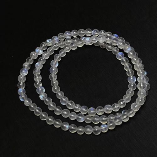 Mondstein Perlen, rund, DIY & verschiedene Größen vorhanden, weiß, verkauft per ca. 38 cm Strang