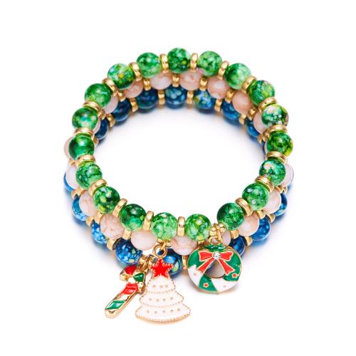 Christmas Holiday Bracelet Shell with Zinc Alloy three pieces & fashion jewelry & for woman & enamel mm Length Approx 18 cm Sold By Set