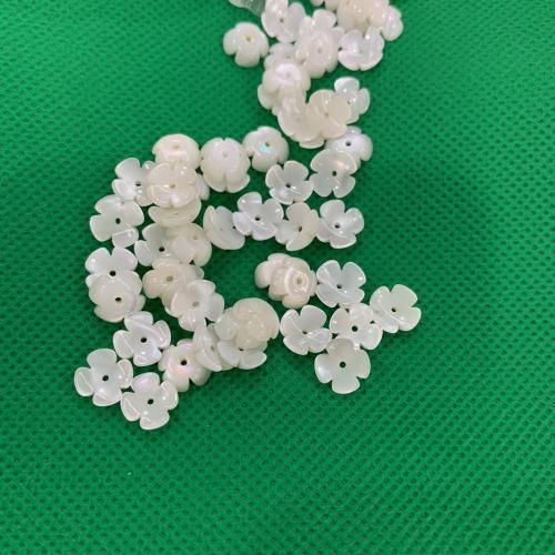 White Shell Bead Cap Flower DIY white 9mm Sold By PC