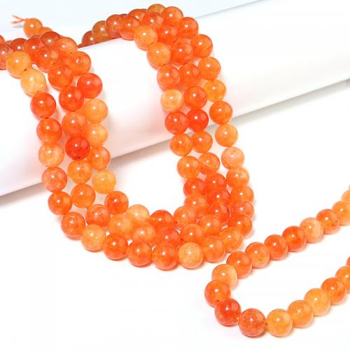 Perles bijoux en pierres gemmes, pierre du soleil, Rond, DIY & normes différentes pour le choix, orange, Vendu par Environ 38 cm brin