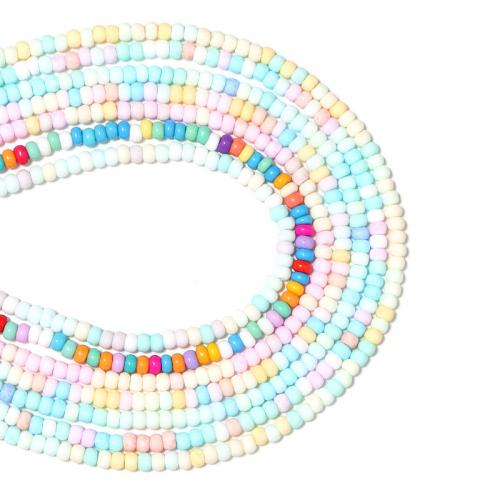 Ručno lampwork perle, Krug, možete DIY, više boja za izbor, 3x4mm, Rupa:Približno 1mm, Približno 180računala/Torba, Prodano By Torba