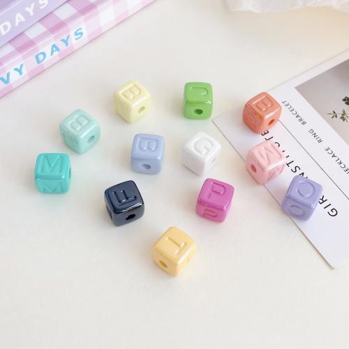 Plated Acrylic Beads Square UV plating DIY 12.50mm Approx Sold By Bag