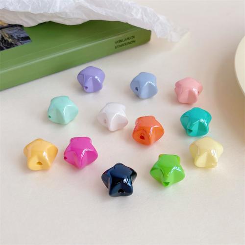 Belagte akryl perler, Stjerne, UV plating, du kan DIY, flere farver til valg, 17mm, Ca. 200pc'er/Bag, Solgt af Bag