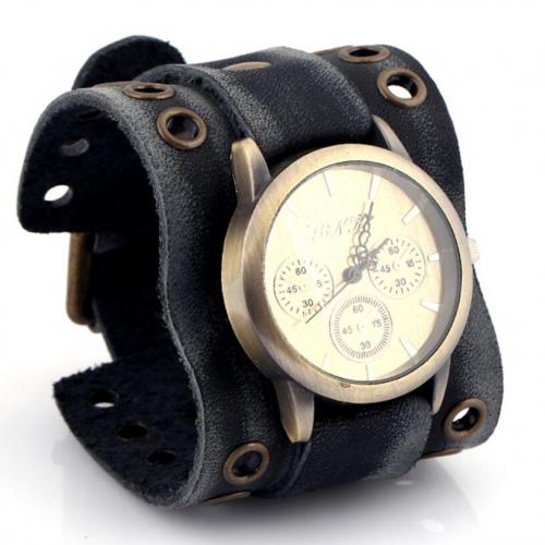 Unisex Wrist Watch Split Layer Cowhide Leather with Zinc Alloy fashion jewelry nickel lead & cadmium free Sold By PC