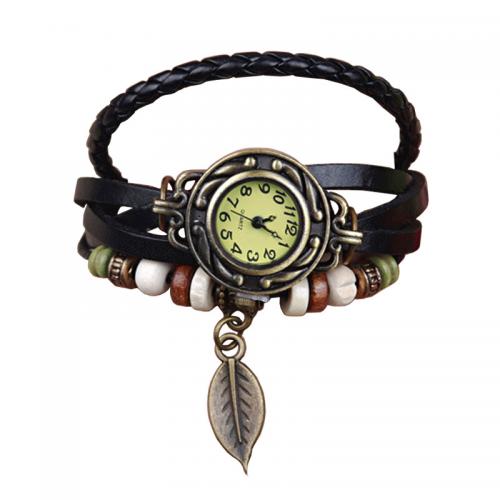 Unisex Wrist Watch Full Grain Cowhide Leather with Zinc Alloy fashion jewelry nickel lead & cadmium free Sold By PC