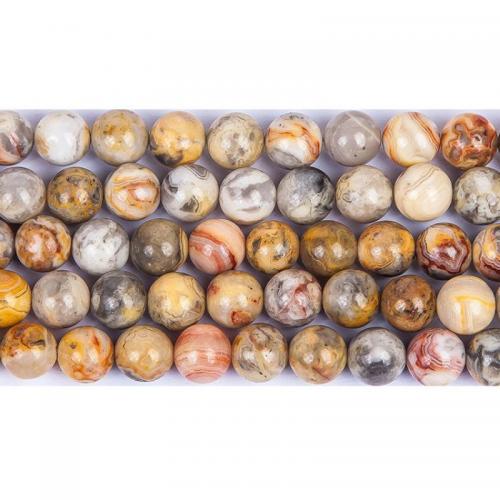 Prirodni Crazy ahat perle, Crazy Agate, Krug, uglađen, možete DIY & različite veličine za izbor, miješana boja, Prodano Per Približno 38 cm Strand