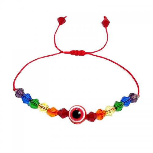 Evil Eye Jewelry Bracelet Acrylic with Knot Cord & Resin handmade fashion jewelry & adjustable & for woman Length Approx 16-28 cm Sold By PC
