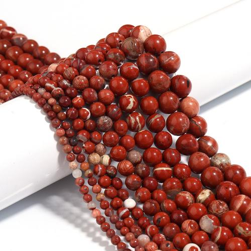 Χάντρες Κοσμήματα πολύτιμος λίθος, Red Jasper, Γύρος, DIY & διαφορετικό μέγεθος για την επιλογή, κόκκινος, Sold Per Περίπου 38 cm Strand