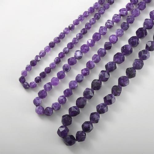 Natural Amethyst Beads Square DIY purple Sold By Strand