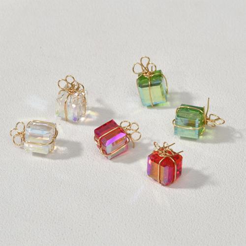 Zawieszki kryształowe, Kryształ, ze Druty mosiężne, kształt prezent, DIY & różnej wielkości do wyboru, Więcej kolorów do wyboru, sprzedane przez PC