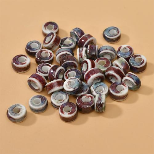 مجوهرات الخزف الخرز, هل rondelle, ديي, المزيد من الألوان للاختيار, 10x6mm, حفرة:تقريبا 3.3mm, تباع بواسطة PC