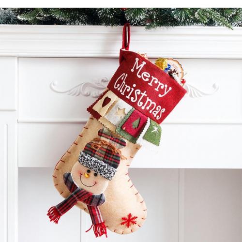 Kerstvakantie Kousen Gift Sokken, Vilt, met Linnen & Katoenfluweel, Kerstontwerp & verschillende grootte voor keus & verschillende stijlen voor de keuze, Verkocht door PC