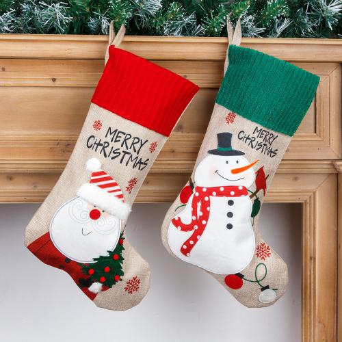 Christmas Holidays Stockings Gift Socks Linen Christmas Design  Sold By PC
