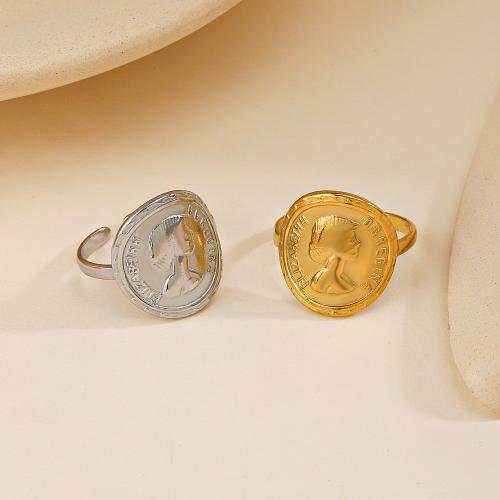 Vinger Ring in edelstaal, 304 roestvrij staal, mode sieraden & voor vrouw, meer kleuren voor de keuze, inner diameter 17mm, Verkocht door PC