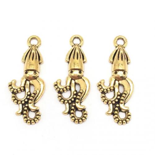 Zinc Alloy Animal Pendants Octopus plated DIY nickel lead & cadmium free Approx Sold By Bag