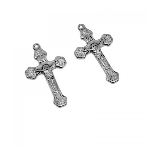 Stainless Steel Cross Pendants 304 Stainless Steel plated DIY silver color Approx 1.8mm Sold By PC