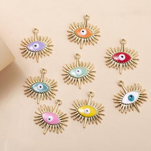 Evil Eye Pendants Zinc Alloy Star gold color plated DIY & enamel mixed colors Approx Sold By Bag