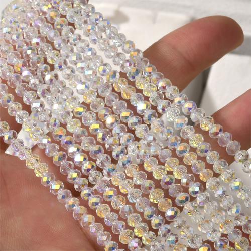 Kristall-Perlen, Kristall, flache Runde, DIY & verschiedene Größen vorhanden, verkauft von Strang