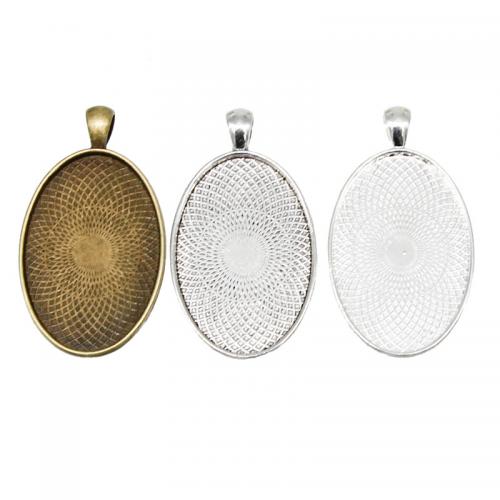 Zinc Alloy Pendant Cabochon Setting Flat Oval plated DIY nickel lead & cadmium free Approx Sold By Bag