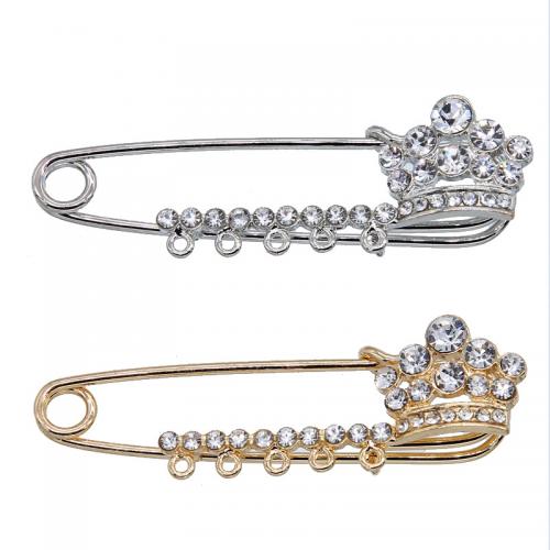 Zinc Alloy Brooch Finding plated DIY & with rhinestone nickel lead & cadmium free Approx Sold By Bag
