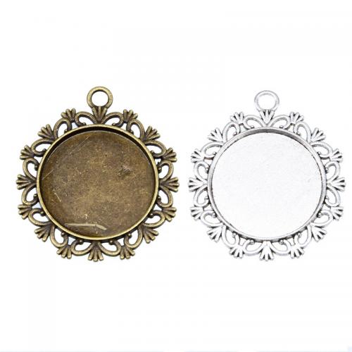 Zinc Alloy Pendant Cabochon Setting Flower plated DIY nickel lead & cadmium free Approx Sold By Bag