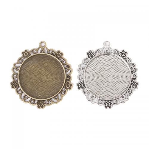 Zinc Alloy Pendant Cabochon Setting Flower plated DIY nickel lead & cadmium free Inner Approx 30mm Approx Sold By Bag