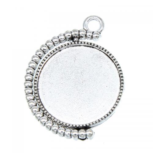 Zinc Alloy Pendant Cabochon Setting Flat Round plated DIY nickel lead & cadmium free Inner Approx 20mm Approx Sold By Bag