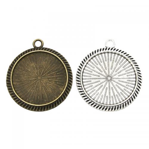 Zinc Alloy Pendant Cabochon Setting Flat Round plated DIY nickel lead & cadmium free Inner Approx 25mm Approx Sold By Bag