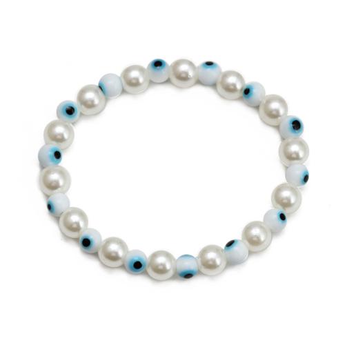 Evil Eye Jewelry Bracelet Plastic Pearl with Lampwork fashion jewelry & evil eye pattern & for woman Sold By PC