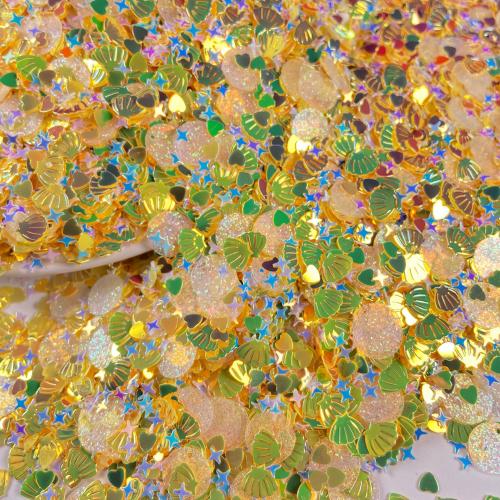 Plastic Sequin PVC Plastic with Glitter DIY Length about 4-10mm Sold By Bag