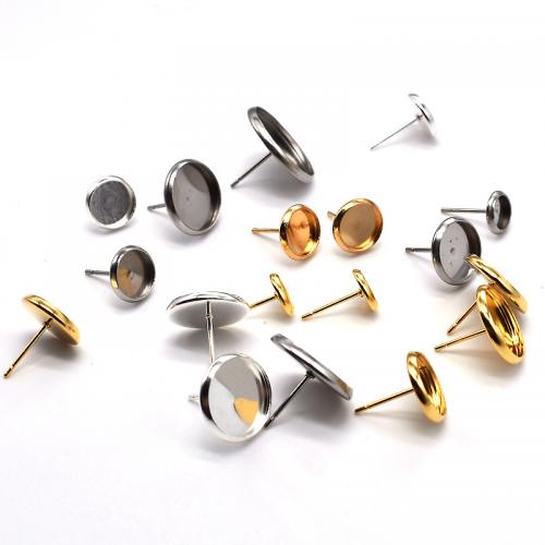 Stainless Steel Earring Stud Component 304 Stainless Steel Galvanic plating polished & DIY & Unisex Sold By PC