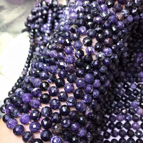 Gemstone Jewelry Beads Sugilite Round DIY & faceted purple Length about 7.5-7.8mm Sold Per Approx 38 cm Strand