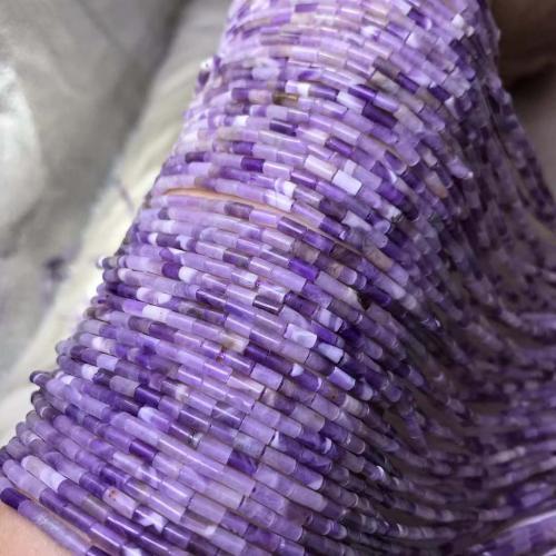 Natural Amethyst Beads, Column, DIY, purple, 2x4mm, Sold Per Approx 38 cm Strand