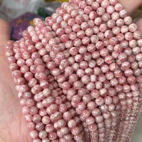 Rhodonit Perlen, rund, poliert, DIY & verschiedene Größen vorhanden, rot, verkauft per ca. 38 cm Strang