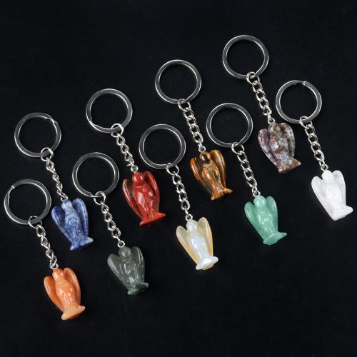 Żelazo Key zapięcia, Kamień szlachetny, ze żelazo, Anioł, biżuteria moda & do wyboru różne materiały, dostępnych więcej kolorów, sprzedane przez PC