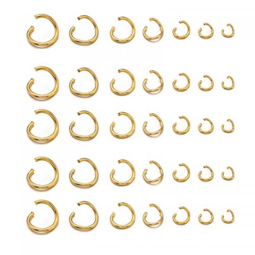Acier inoxydable anneau ouvert, Acier inoxydable 304, Placage, DIY & polissage à la machine & normes différentes pour le choix, doré, 1000PC/sac, Vendu par sac