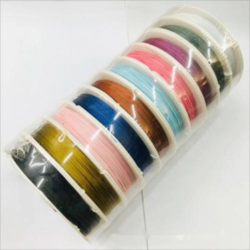Tiger Tail Wire, with plastic spool & Nylon Coated Rubber Rope, 7-yarn, more colors for choice, diameter of wire 0.27-0.38mm, Length:Approx 40 m