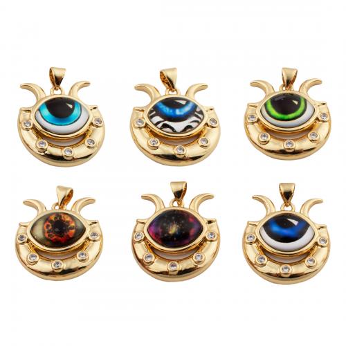 Evil Eye Pendants Brass fashion jewelry & Unisex & enamel nickel lead & cadmium free Approx 3.5mm Sold By PC