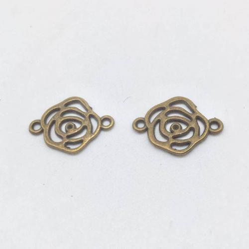 Flower Zinc Alloy Connector Rose plated DIY & 1/1 loop & hollow nickel lead & cadmium free Approx Sold By Bag