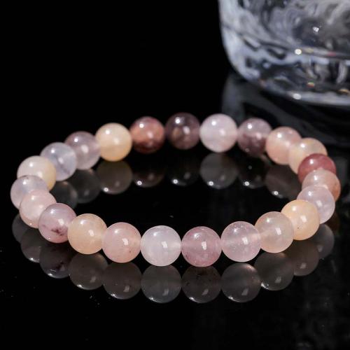 Gemstone Bracelets Natural Violet Round fashion jewelry & Unisex mixed colors Length Approx 18 cm Sold By PC